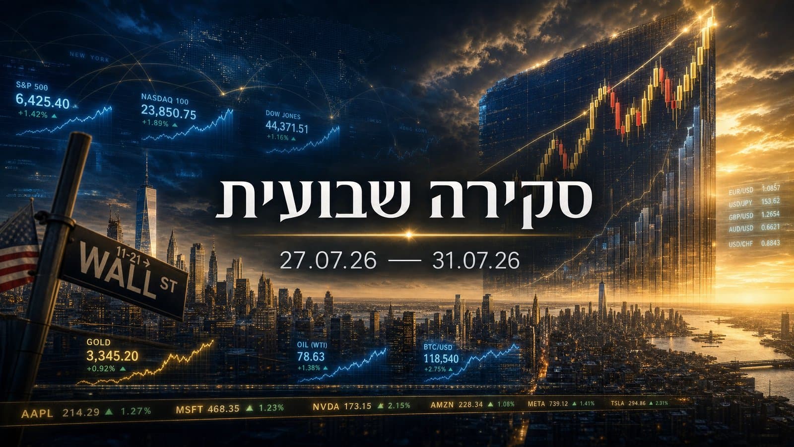 תמונת כותרת: השבוע בשווקים 27.07-31.07: החלטת הפד, ארבע ענקיות ב-48 שעות ונפט סביב 100